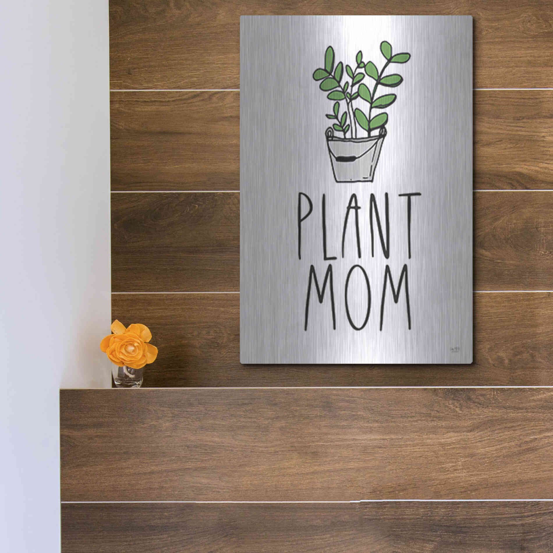 Luxe Metal Art 'Plant Mom' by Lux + Me Designs, Metal Wall Art,12x16