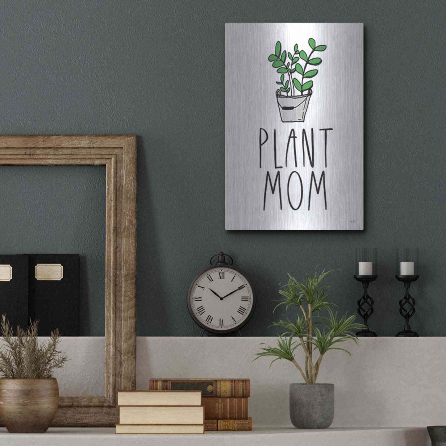 Luxe Metal Art 'Plant Mom' by Lux + Me Designs, Metal Wall Art,12x16