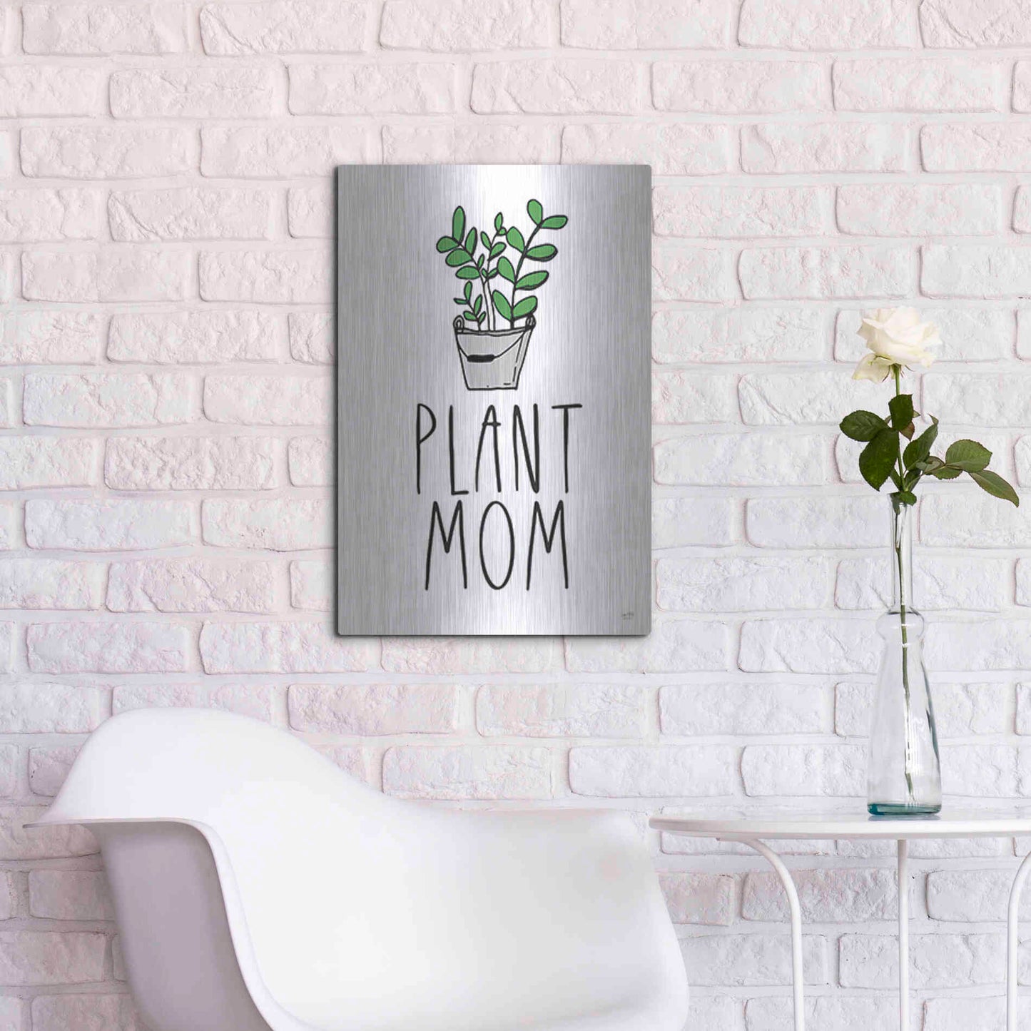 Luxe Metal Art 'Plant Mom' by Lux + Me Designs, Metal Wall Art,16x24