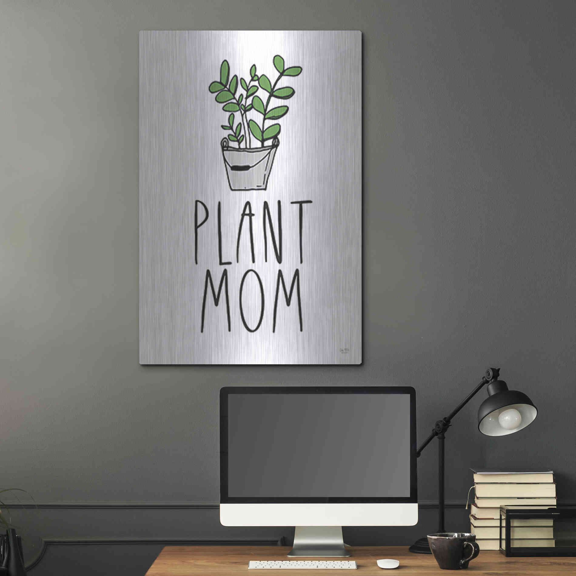 Luxe Metal Art 'Plant Mom' by Lux + Me Designs, Metal Wall Art,24x36