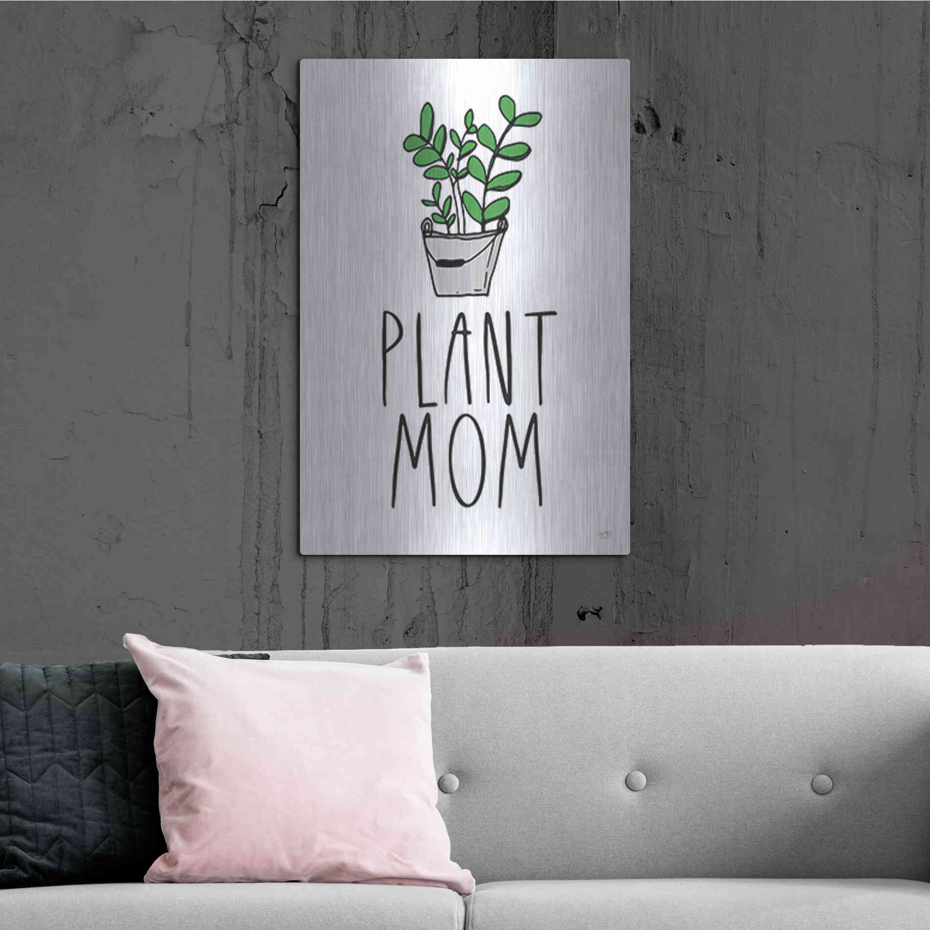 Luxe Metal Art 'Plant Mom' by Lux + Me Designs, Metal Wall Art,24x36