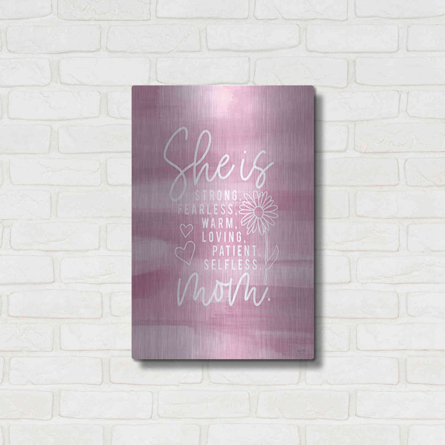 Luxe Metal Art 'She is Mom' by Lux + Me Designs, Metal Wall Art,16x24