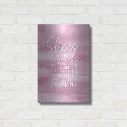 Luxe Metal Art 'She is Mom' by Lux + Me Designs, Metal Wall Art,16x24