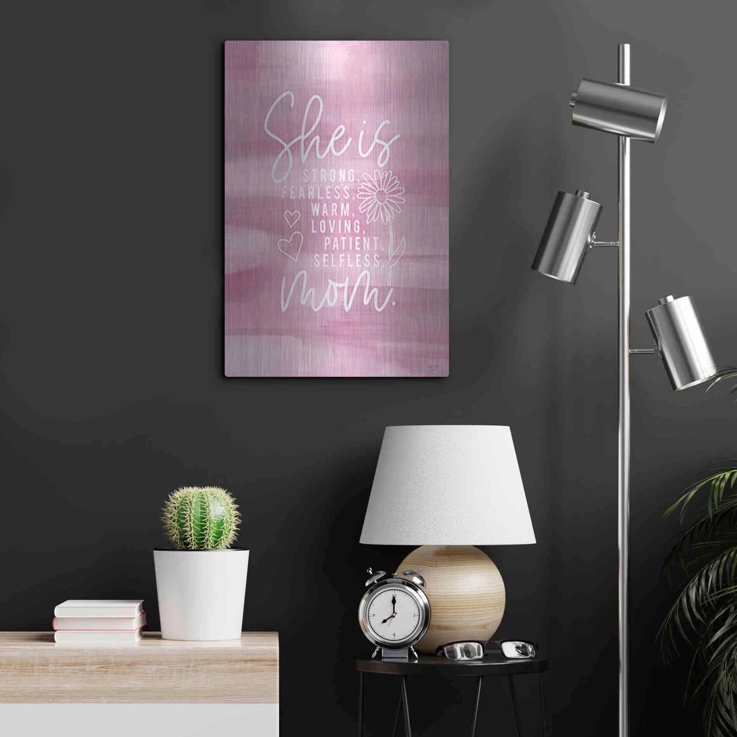 Luxe Metal Art 'She is Mom' by Lux + Me Designs, Metal Wall Art,16x24