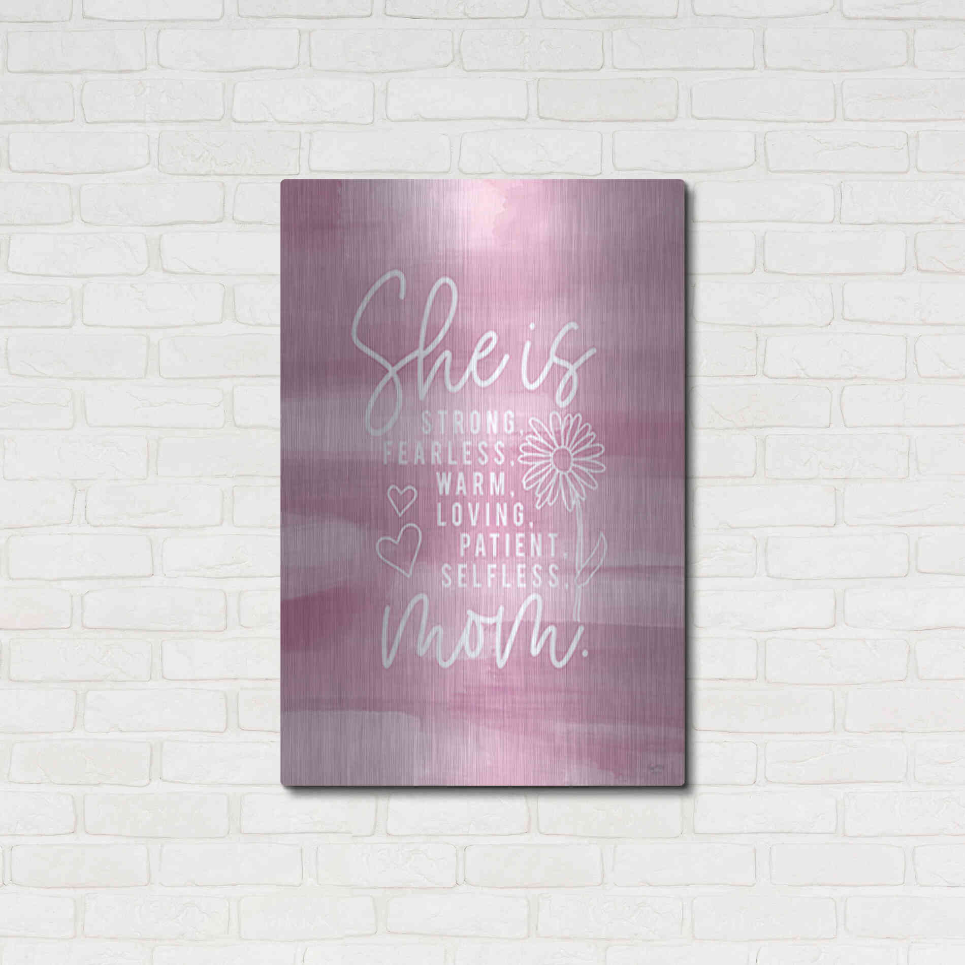 Luxe Metal Art 'She is Mom' by Lux + Me Designs, Metal Wall Art,24x36