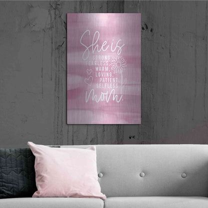 Luxe Metal Art 'She is Mom' by Lux + Me Designs, Metal Wall Art,24x36