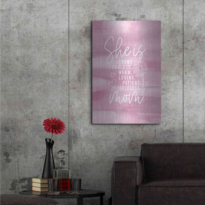 Luxe Metal Art 'She is Mom' by Lux + Me Designs, Metal Wall Art,24x36