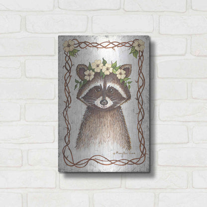 Luxe Metal Art 'Raccoon' by Mary Ann June, Metal Wall Art,12x16