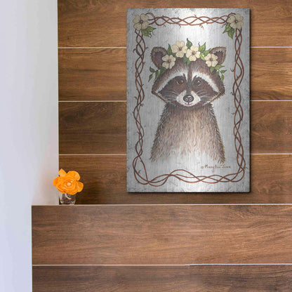 Luxe Metal Art 'Raccoon' by Mary Ann June, Metal Wall Art,12x16