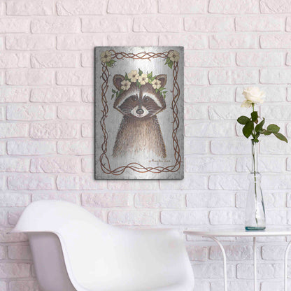 Luxe Metal Art 'Raccoon' by Mary Ann June, Metal Wall Art,16x24