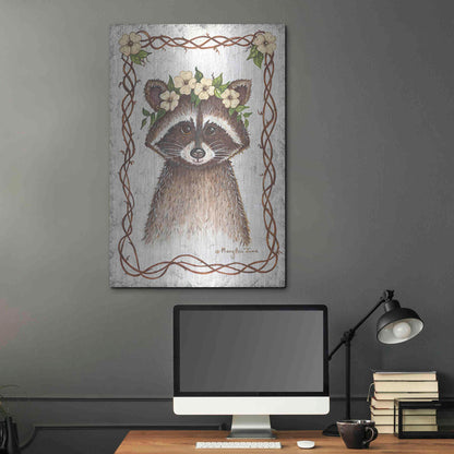 Luxe Metal Art 'Raccoon' by Mary Ann June, Metal Wall Art,24x36