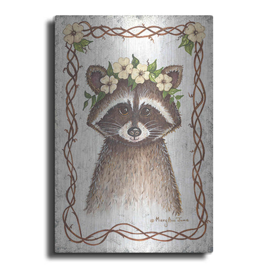 Luxe Metal Art 'Raccoon' by Mary Ann June, Metal Wall Art
