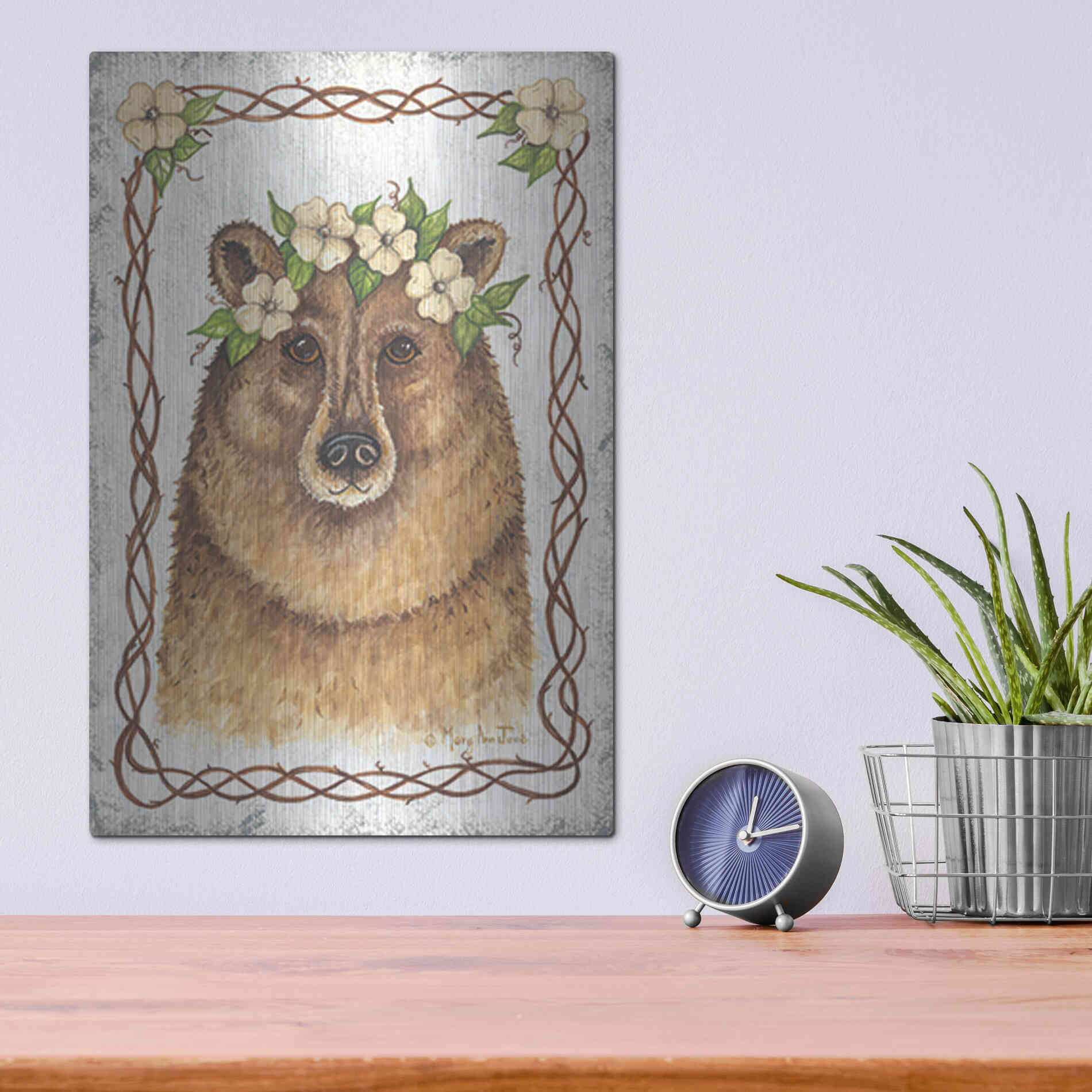 Luxe Metal Art 'Bear' by Mary Ann June, Metal Wall Art,12x16