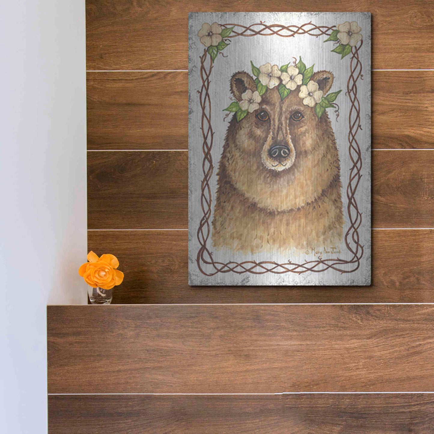Luxe Metal Art 'Bear' by Mary Ann June, Metal Wall Art,12x16