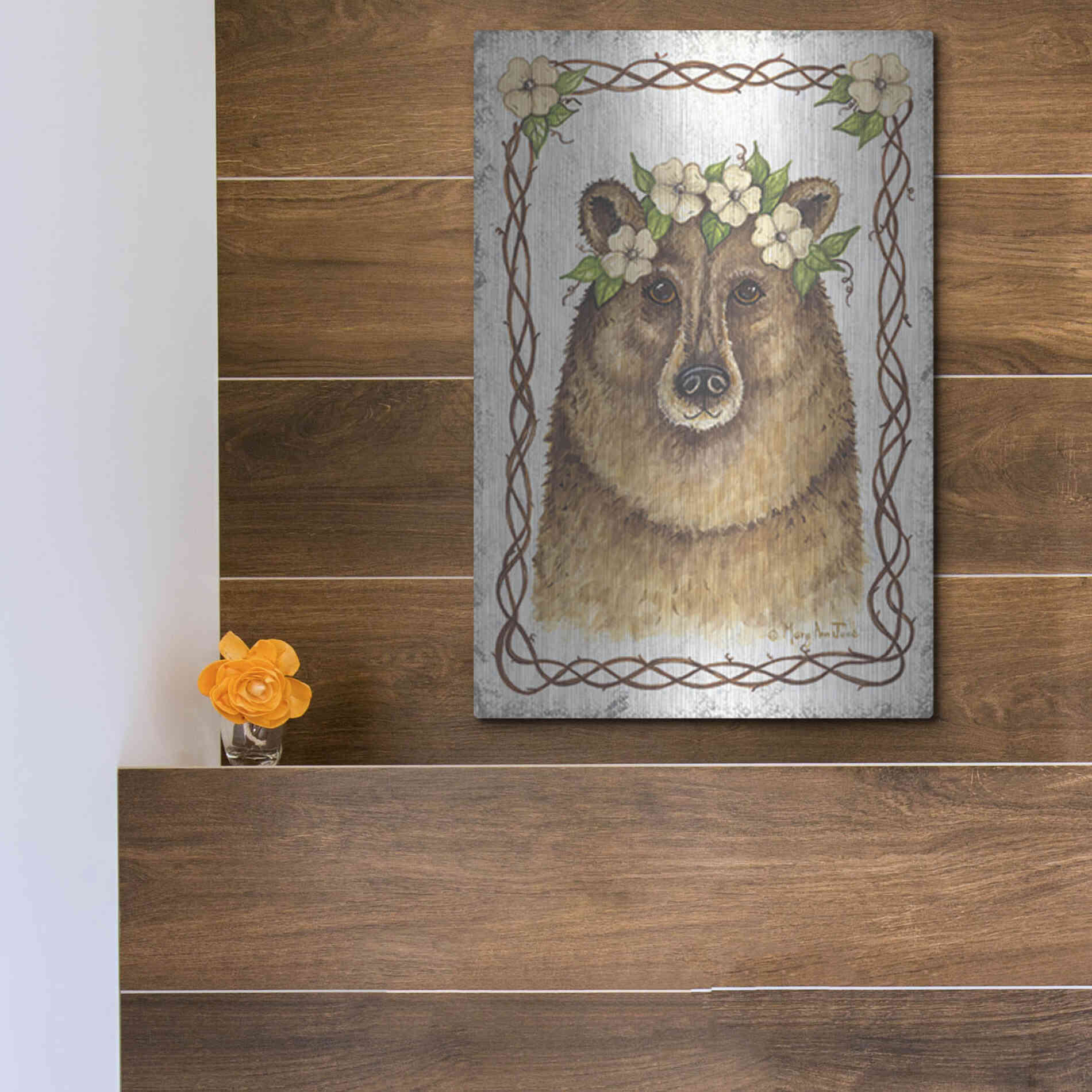 Luxe Metal Art 'Bear' by Mary Ann June, Metal Wall Art,12x16