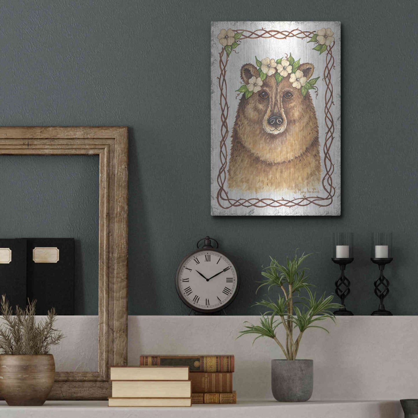 Luxe Metal Art 'Bear' by Mary Ann June, Metal Wall Art,12x16