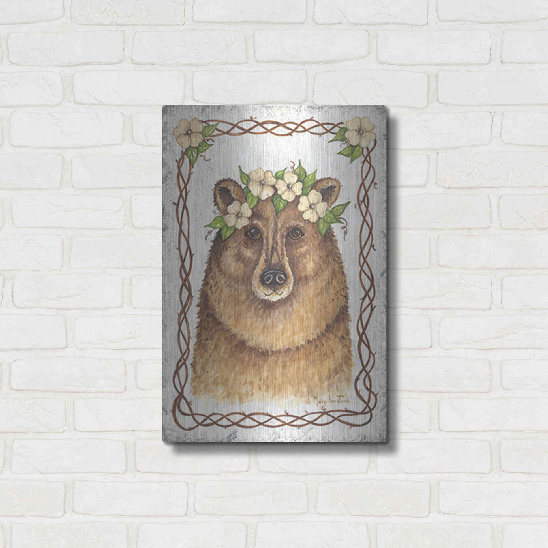 Luxe Metal Art 'Bear' by Mary Ann June, Metal Wall Art,16x24