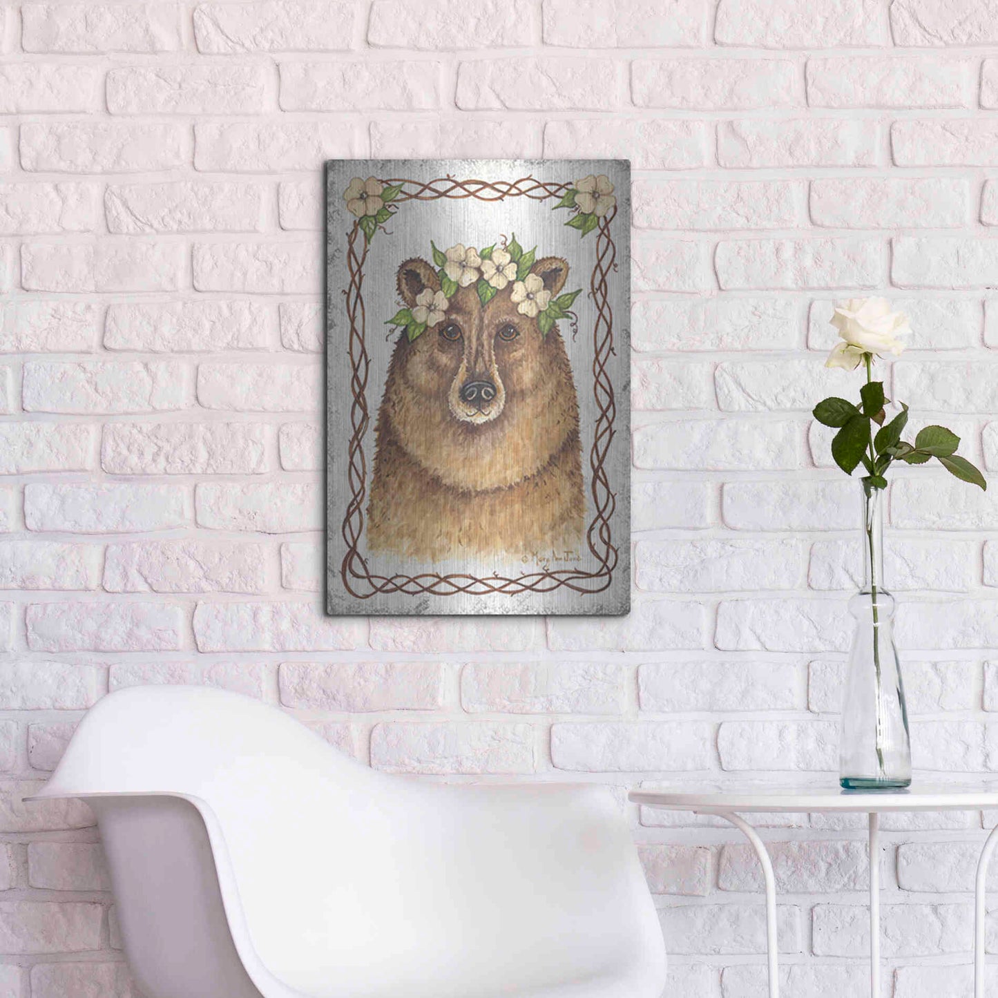 Luxe Metal Art 'Bear' by Mary Ann June, Metal Wall Art,16x24