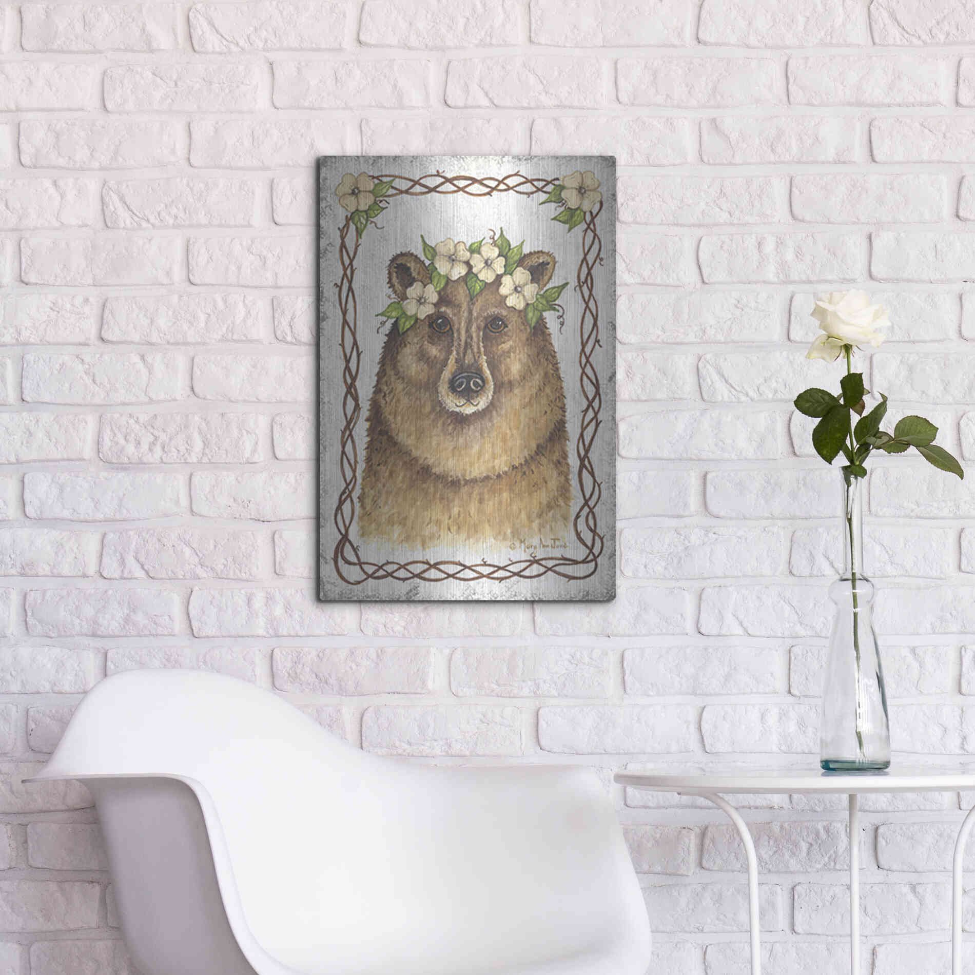 Luxe Metal Art 'Bear' by Mary Ann June, Metal Wall Art,16x24