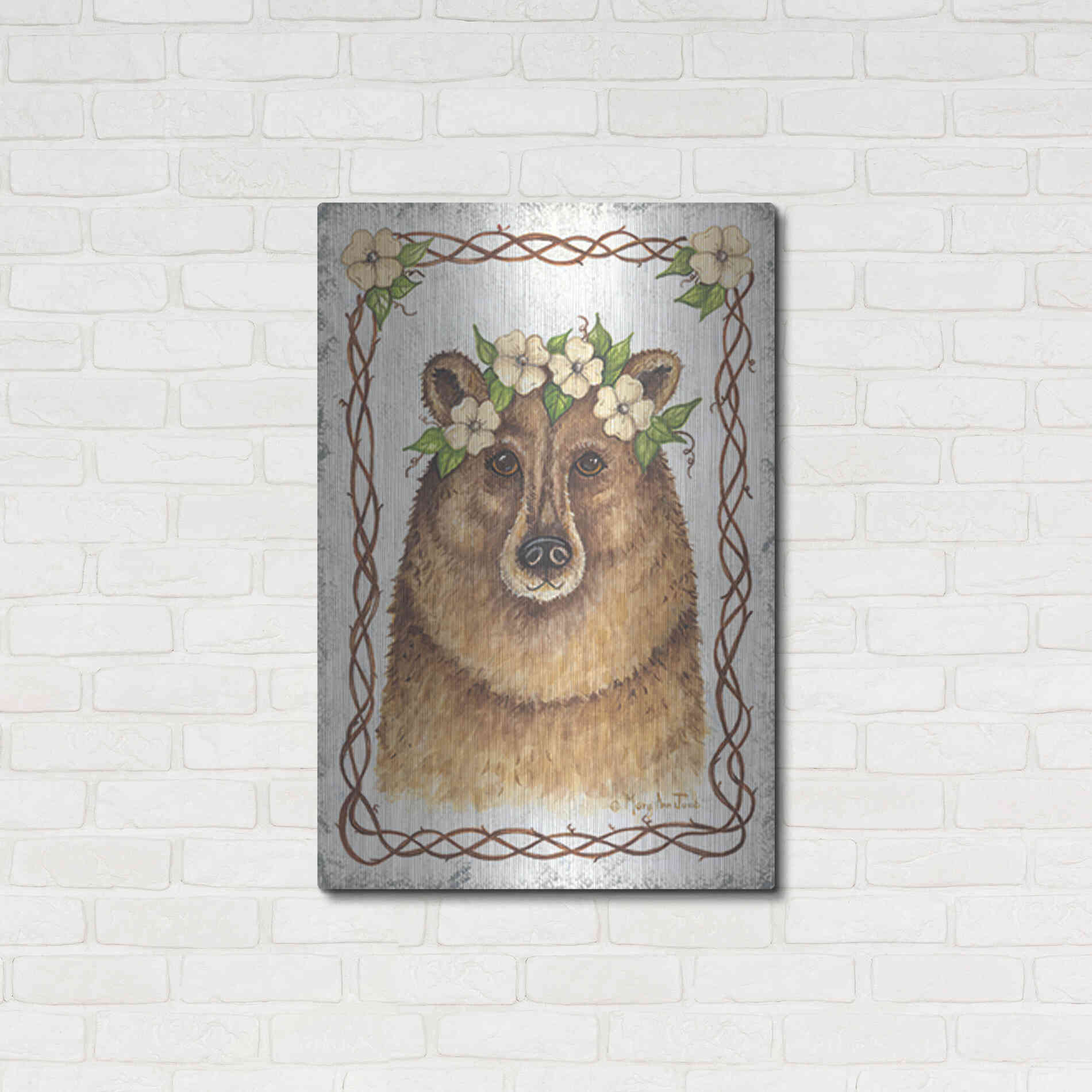 Luxe Metal Art 'Bear' by Mary Ann June, Metal Wall Art,24x36