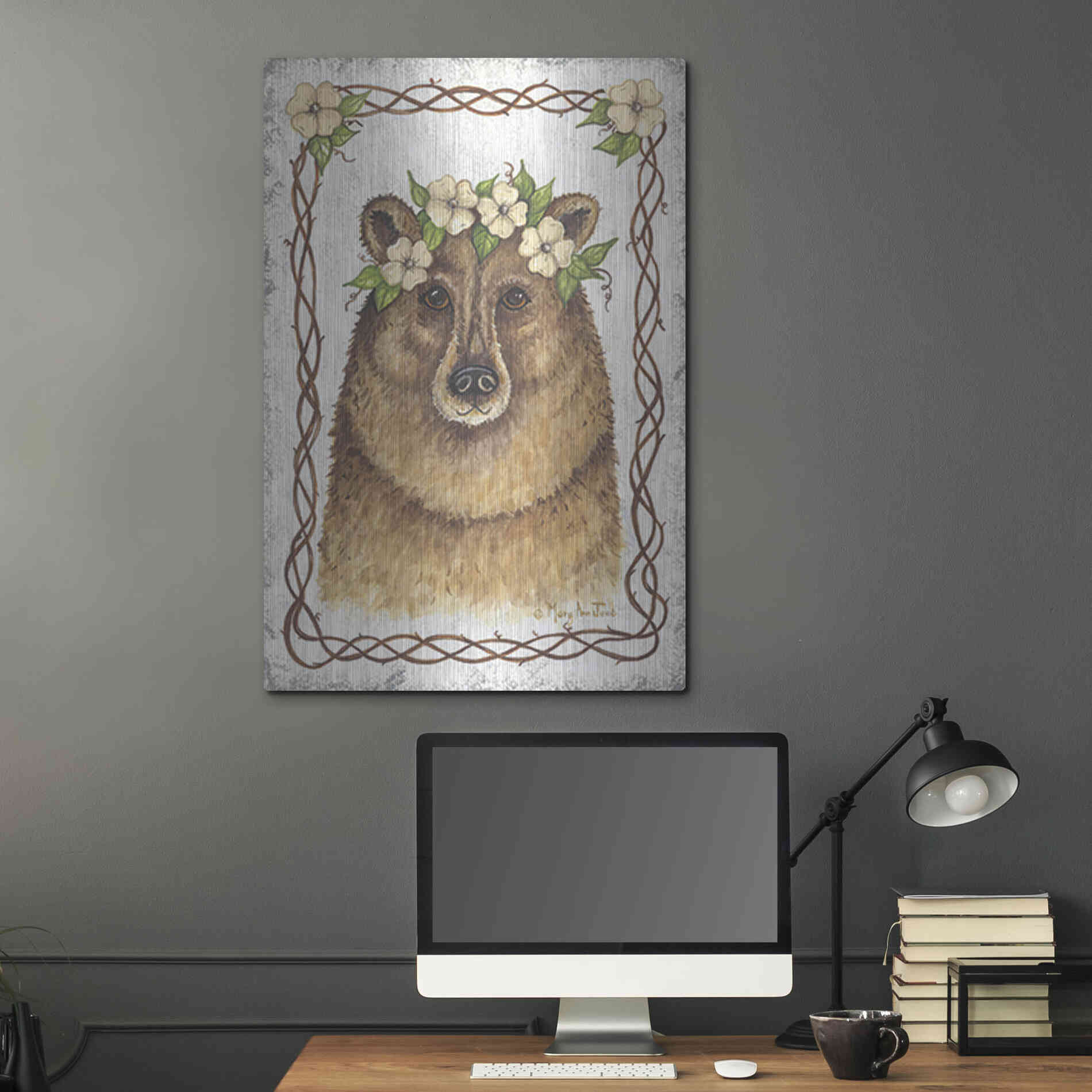 Luxe Metal Art 'Bear' by Mary Ann June, Metal Wall Art,24x36