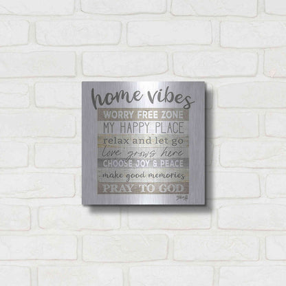 Luxe Metal Art 'Home Vibes' by Marla Rae, Metal Wall Art,12x12