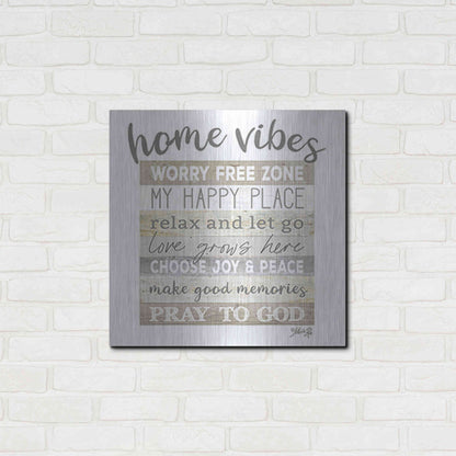 Luxe Metal Art 'Home Vibes' by Marla Rae, Metal Wall Art,24x24