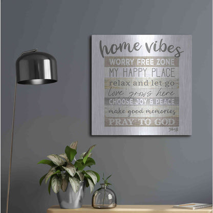 Luxe Metal Art 'Home Vibes' by Marla Rae, Metal Wall Art,24x24