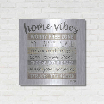 Luxe Metal Art 'Home Vibes' by Marla Rae, Metal Wall Art,36x36