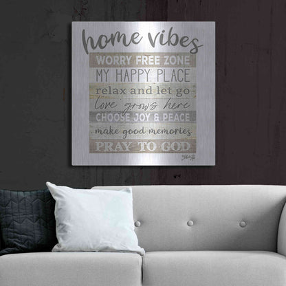 Luxe Metal Art 'Home Vibes' by Marla Rae, Metal Wall Art,36x36