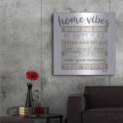 Luxe Metal Art 'Home Vibes' by Marla Rae, Metal Wall Art,36x36