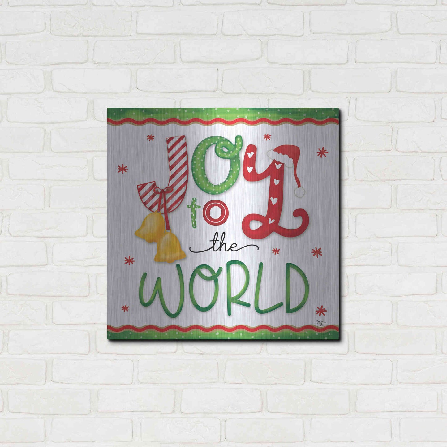 Luxe Metal Art 'Joy' by Mollie B., Metal Wall Art,24x24