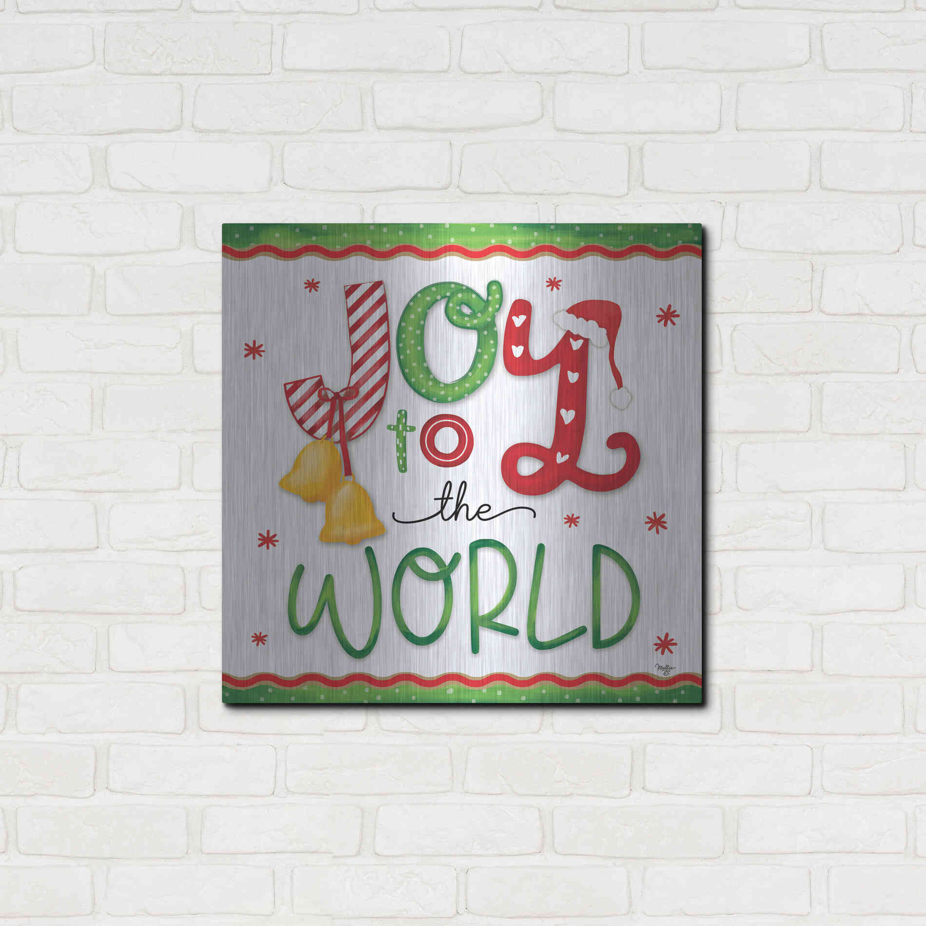 Luxe Metal Art 'Joy' by Mollie B., Metal Wall Art,24x24