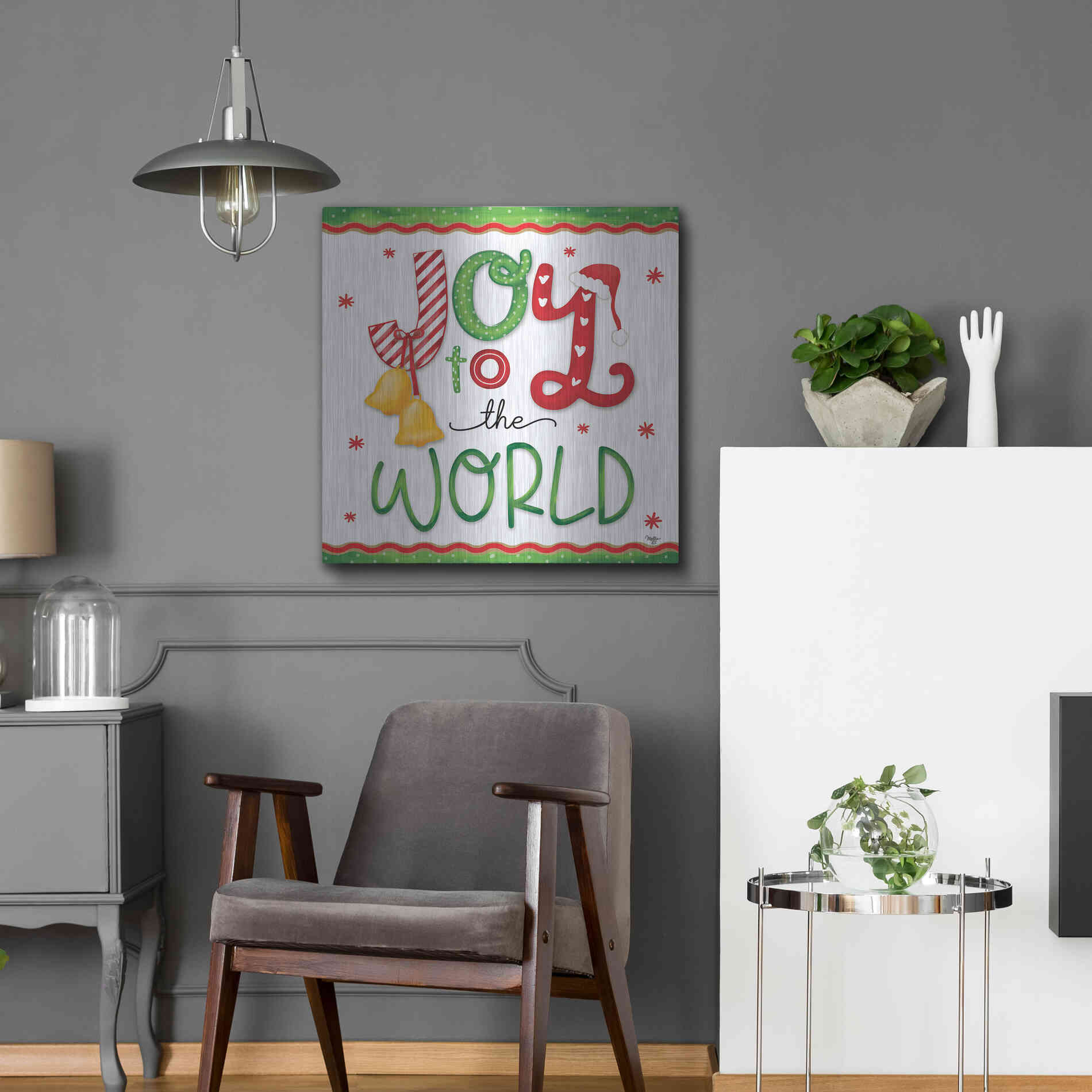 Luxe Metal Art 'Joy' by Mollie B., Metal Wall Art,24x24