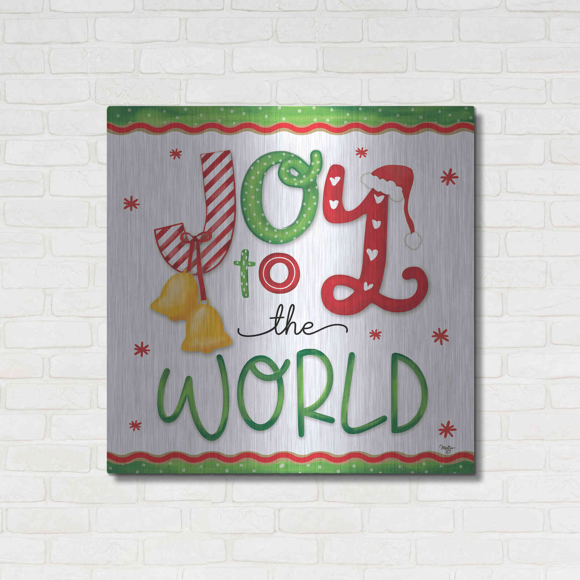 Luxe Metal Art 'Joy' by Mollie B., Metal Wall Art,36x36