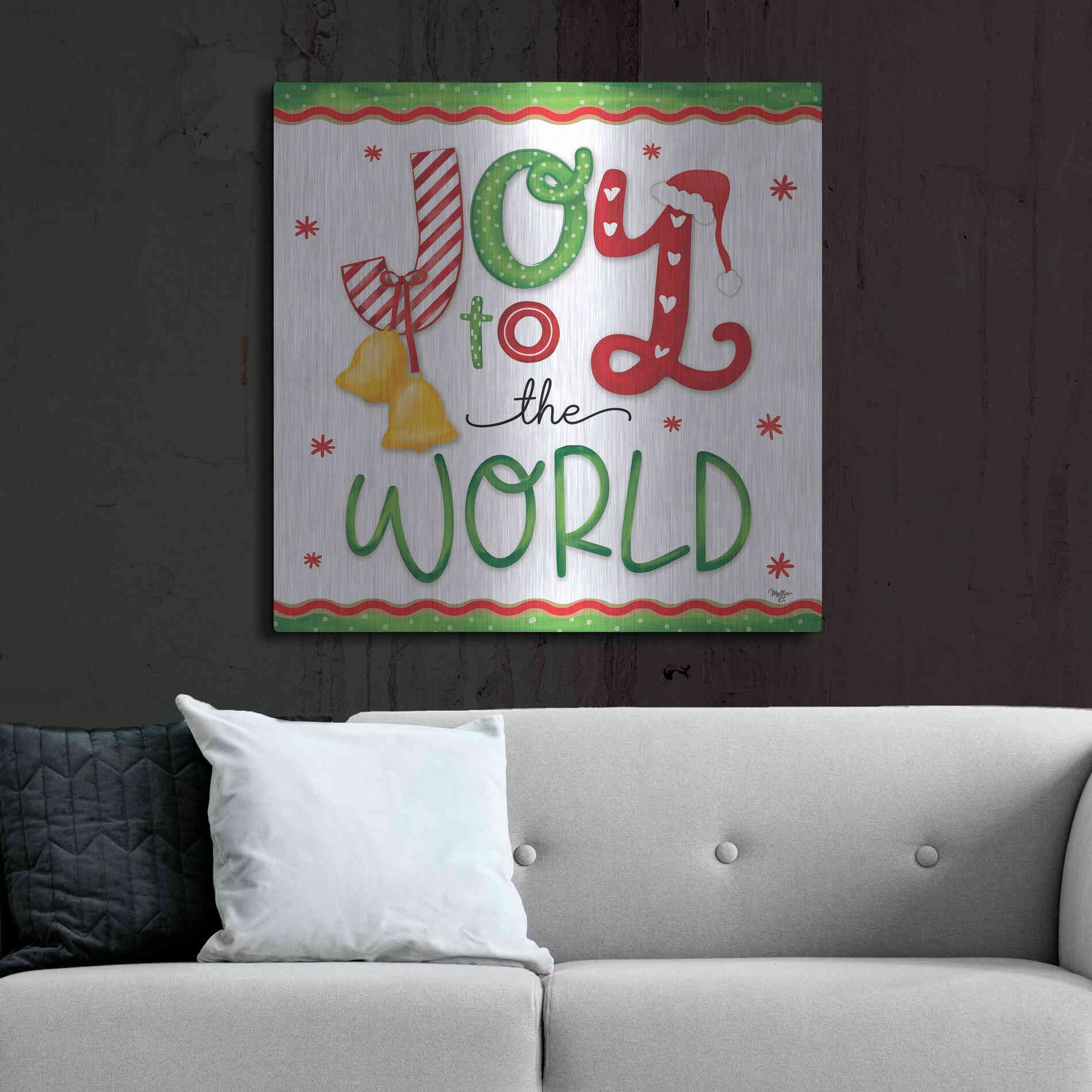 Luxe Metal Art 'Joy' by Mollie B., Metal Wall Art,36x36