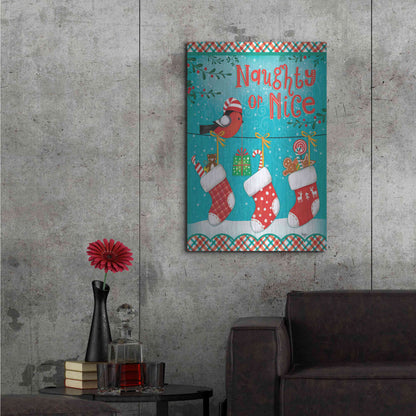 Luxe Metal Art 'Christmas Stocking' by Mollie B., Metal Wall Art,24x36