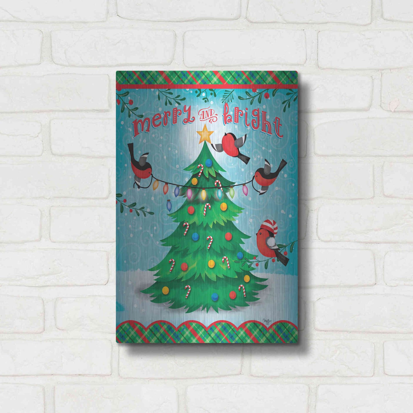 Luxe Metal Art 'Christmas Tree' by Mollie B., Metal Wall Art,12x16