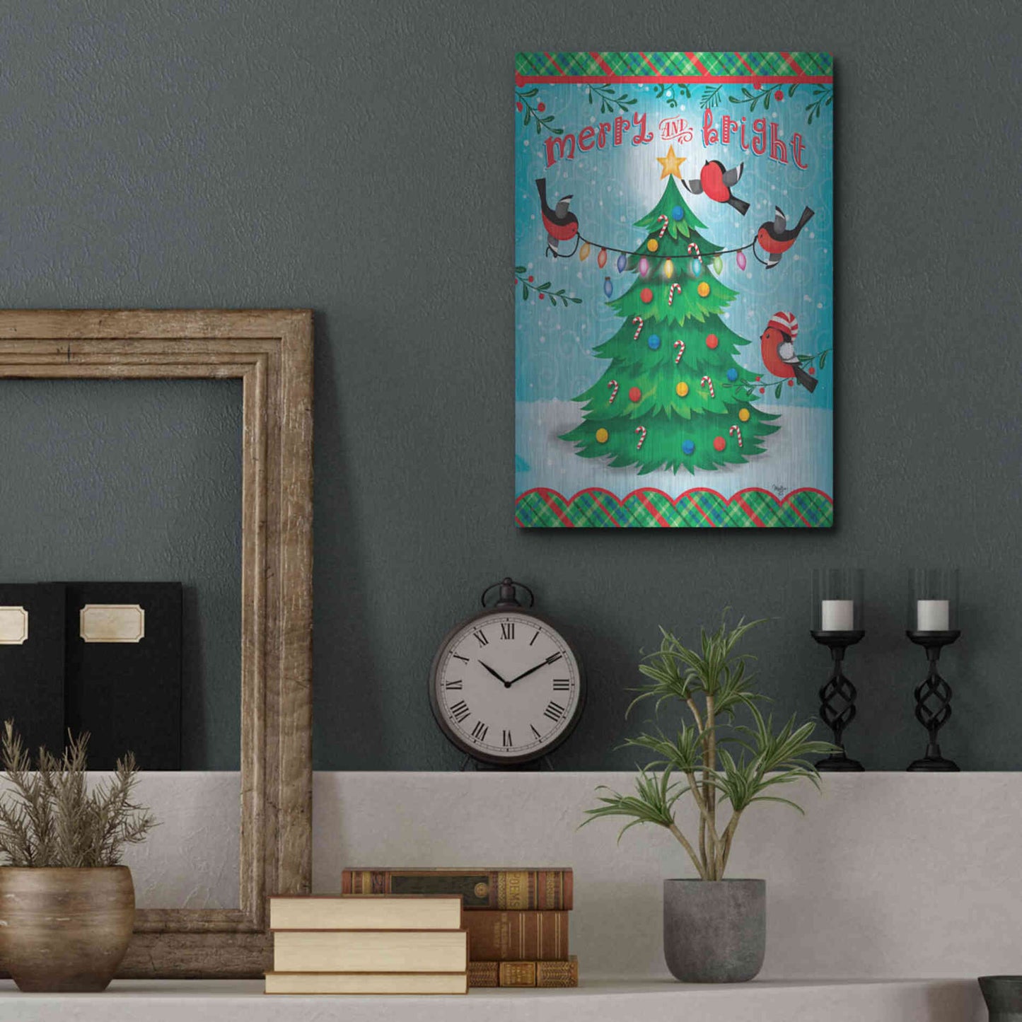 Luxe Metal Art 'Christmas Tree' by Mollie B., Metal Wall Art,12x16