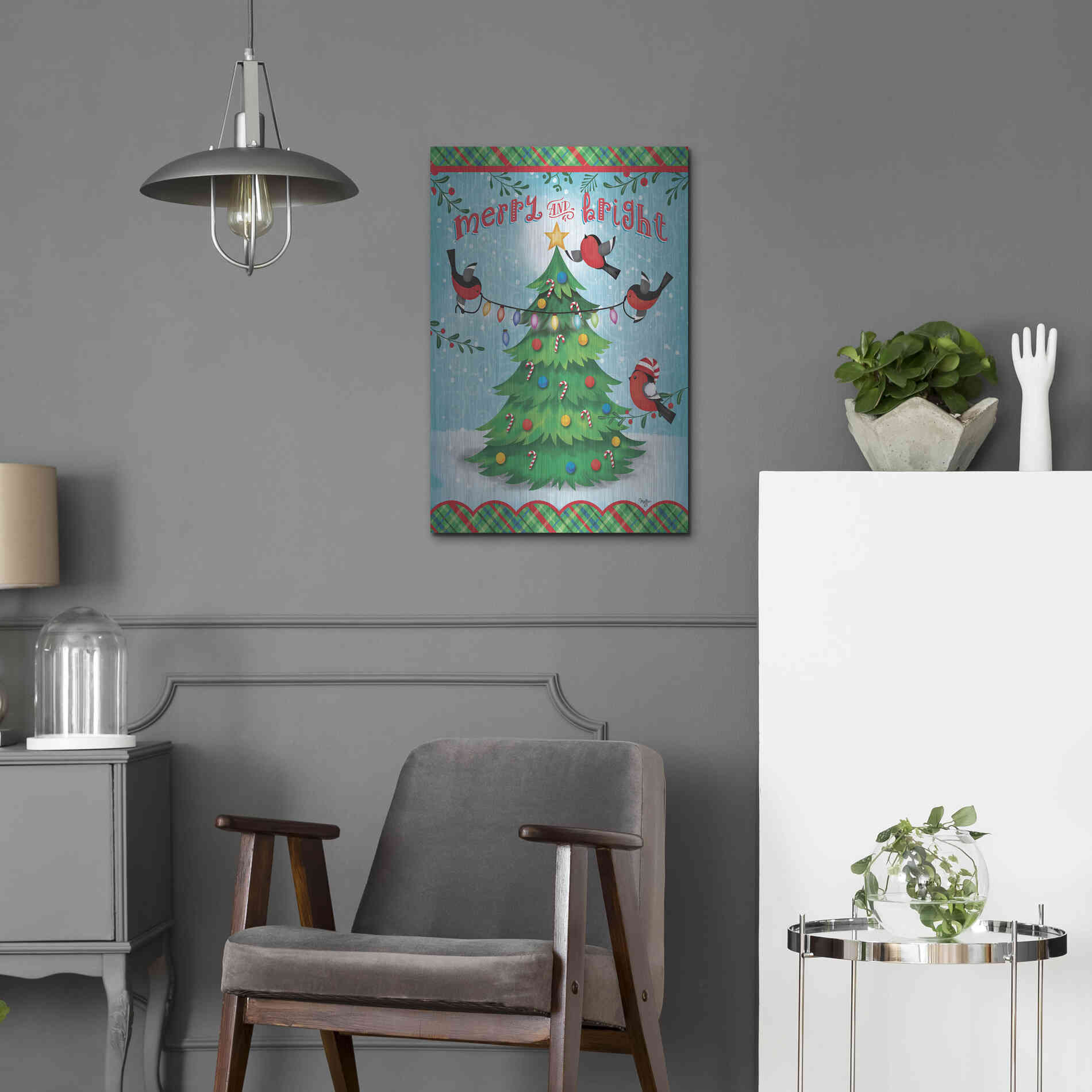 Luxe Metal Art 'Christmas Tree' by Mollie B., Metal Wall Art,16x24