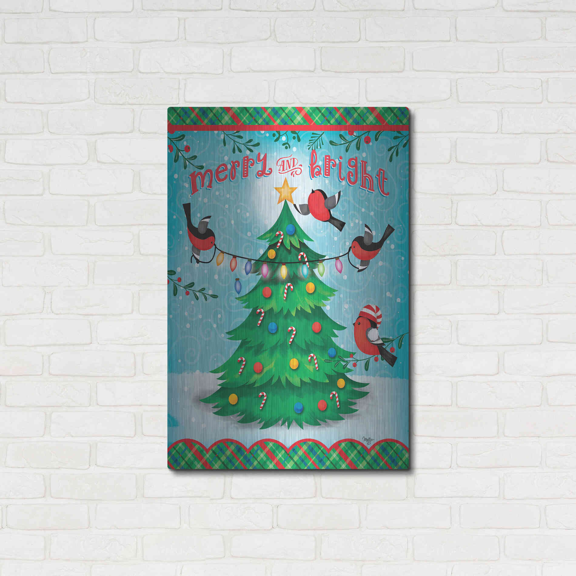 Luxe Metal Art 'Christmas Tree' by Mollie B., Metal Wall Art,24x36