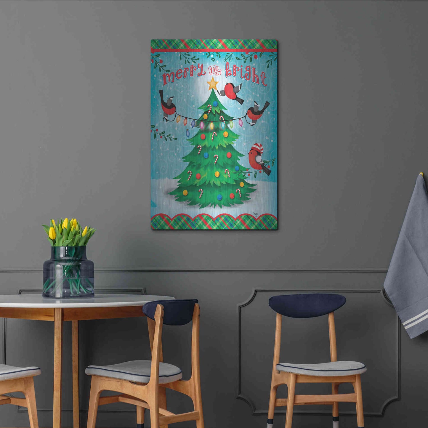 Luxe Metal Art 'Christmas Tree' by Mollie B., Metal Wall Art,24x36