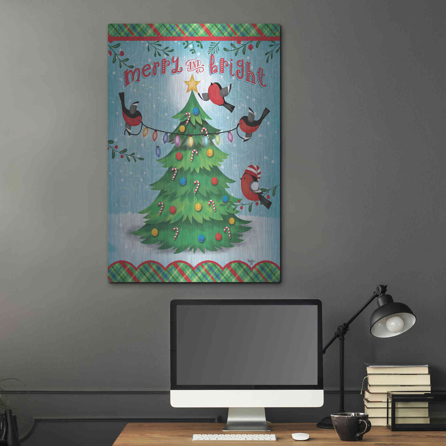Luxe Metal Art 'Christmas Tree' by Mollie B., Metal Wall Art,24x36