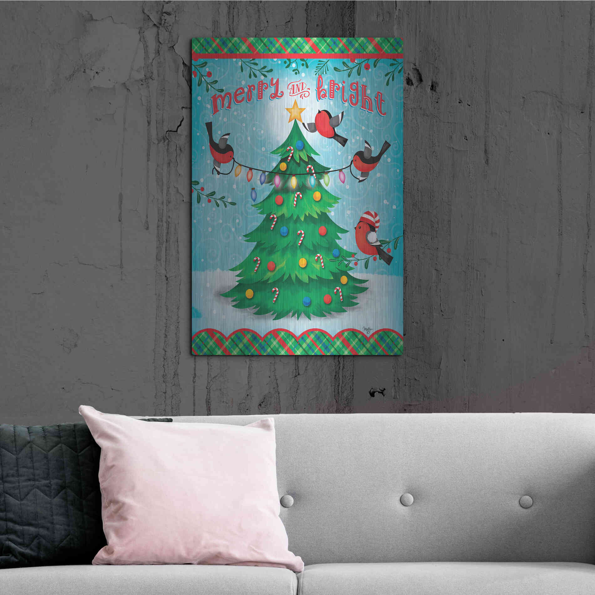 Luxe Metal Art 'Christmas Tree' by Mollie B., Metal Wall Art,24x36