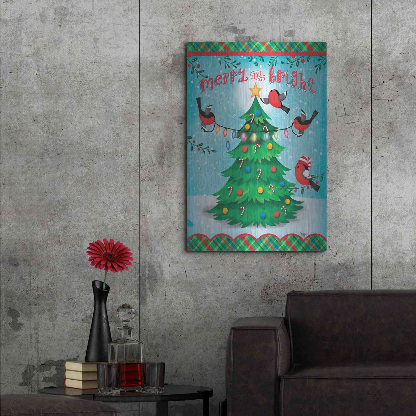 Luxe Metal Art 'Christmas Tree' by Mollie B., Metal Wall Art,24x36