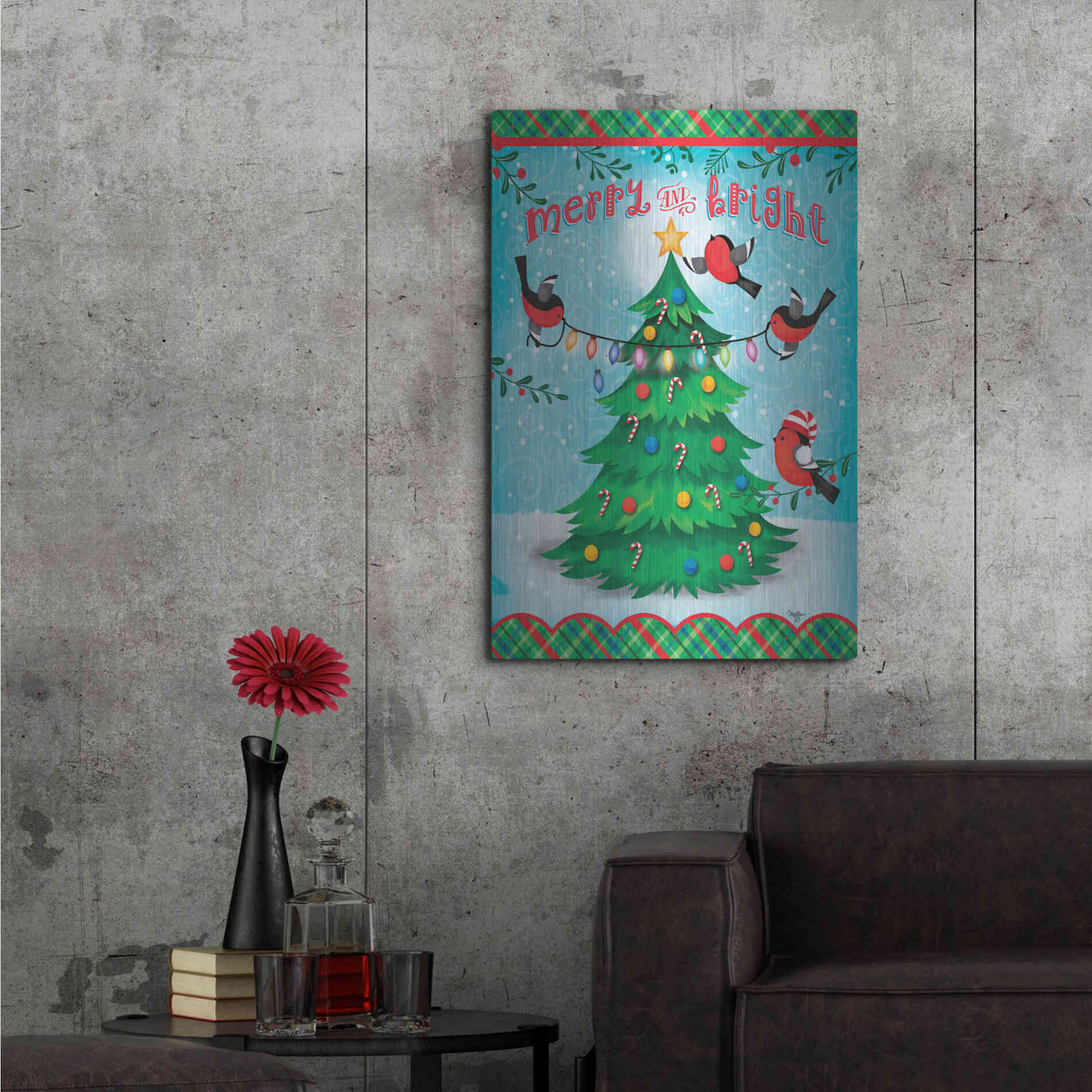 Luxe Metal Art 'Christmas Tree' by Mollie B., Metal Wall Art,24x36