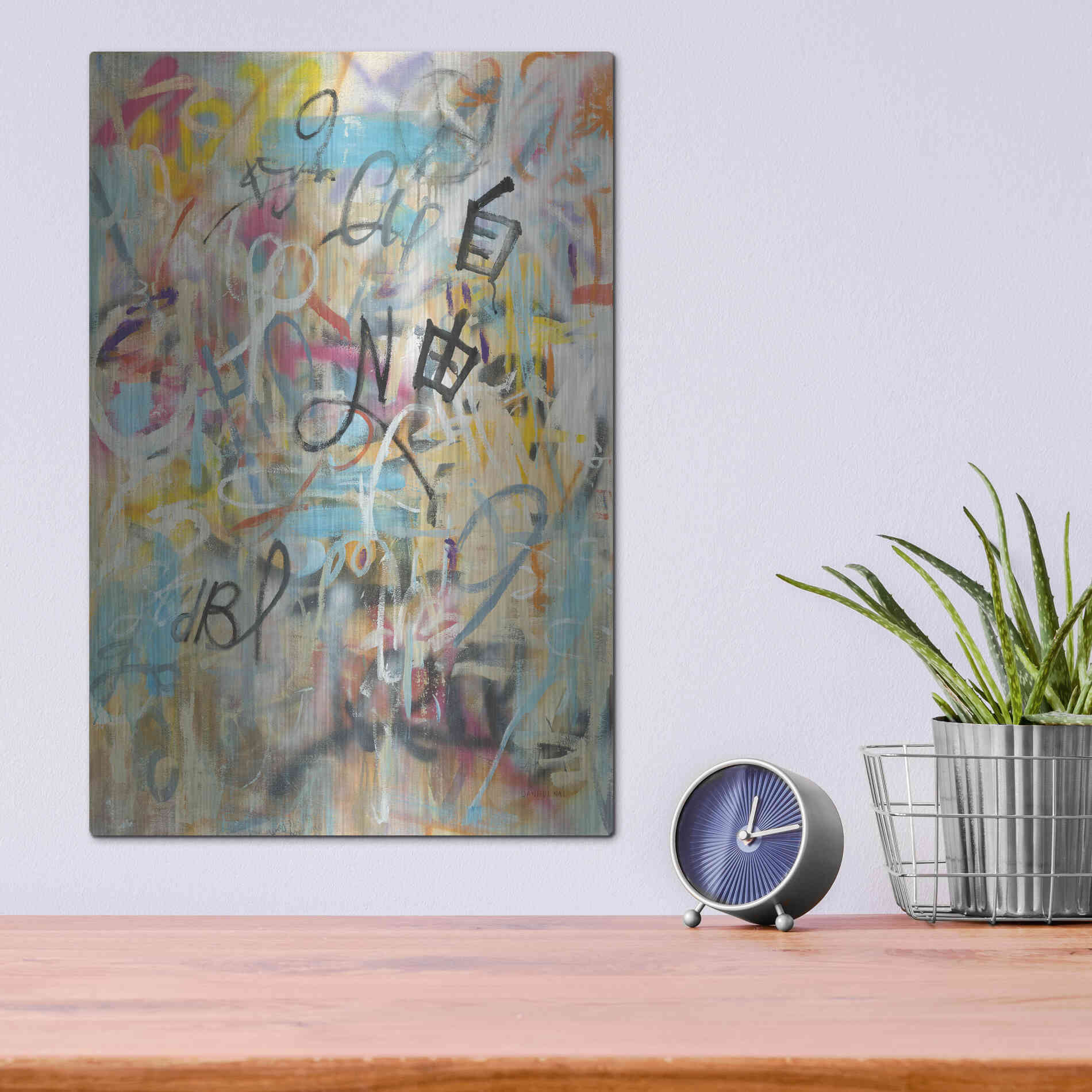Luxe Metal Art 'Graffiti Freedom' by Danhui Nai, Metal Wall Art,12x16