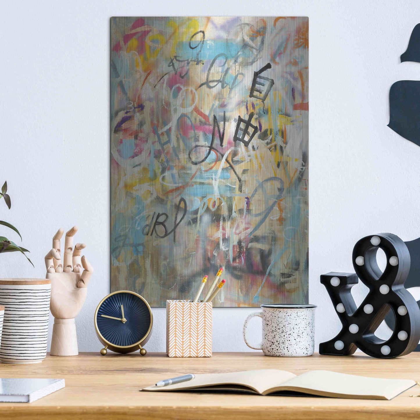Luxe Metal Art 'Graffiti Freedom' by Danhui Nai, Metal Wall Art,12x16