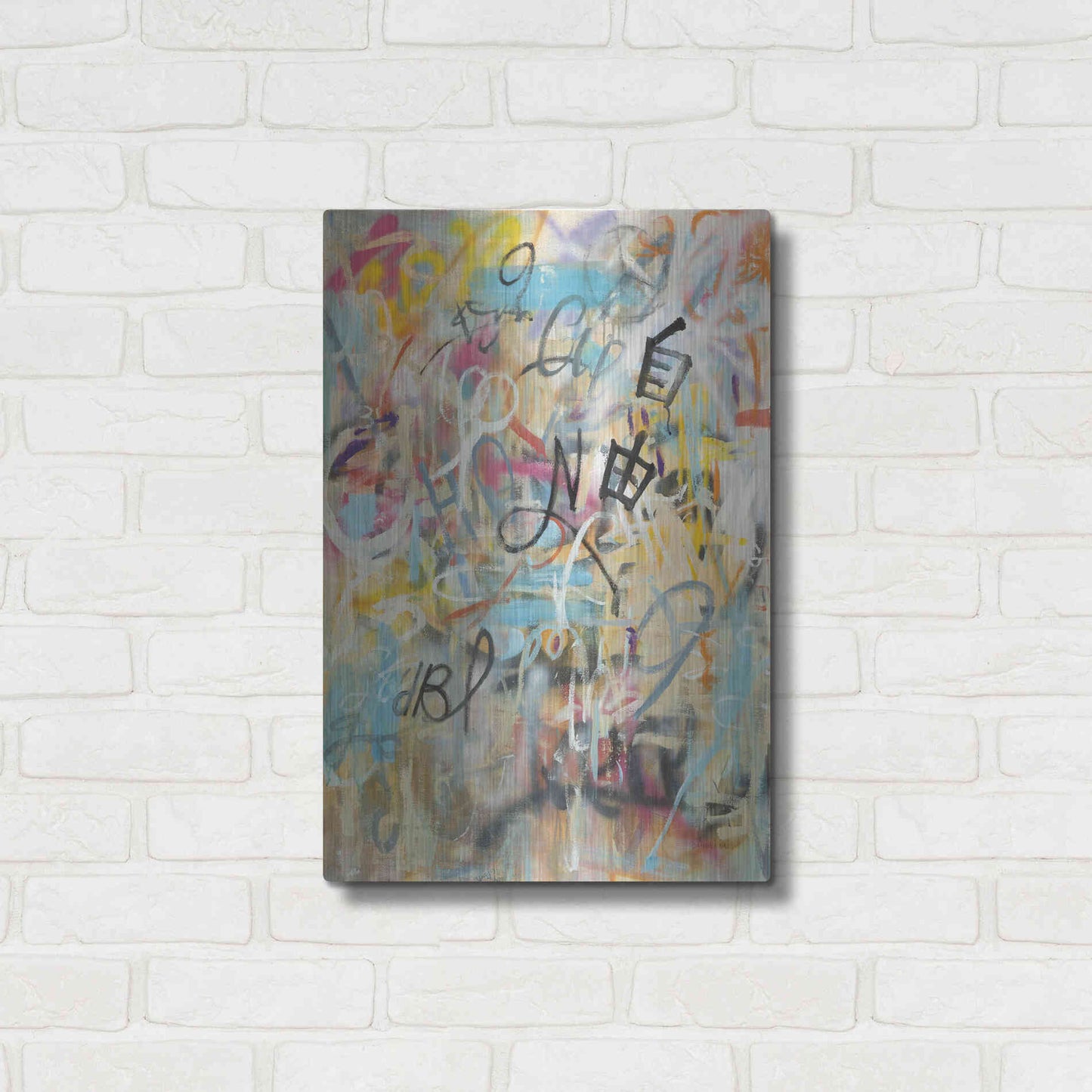 Luxe Metal Art 'Graffiti Freedom' by Danhui Nai, Metal Wall Art,16x24
