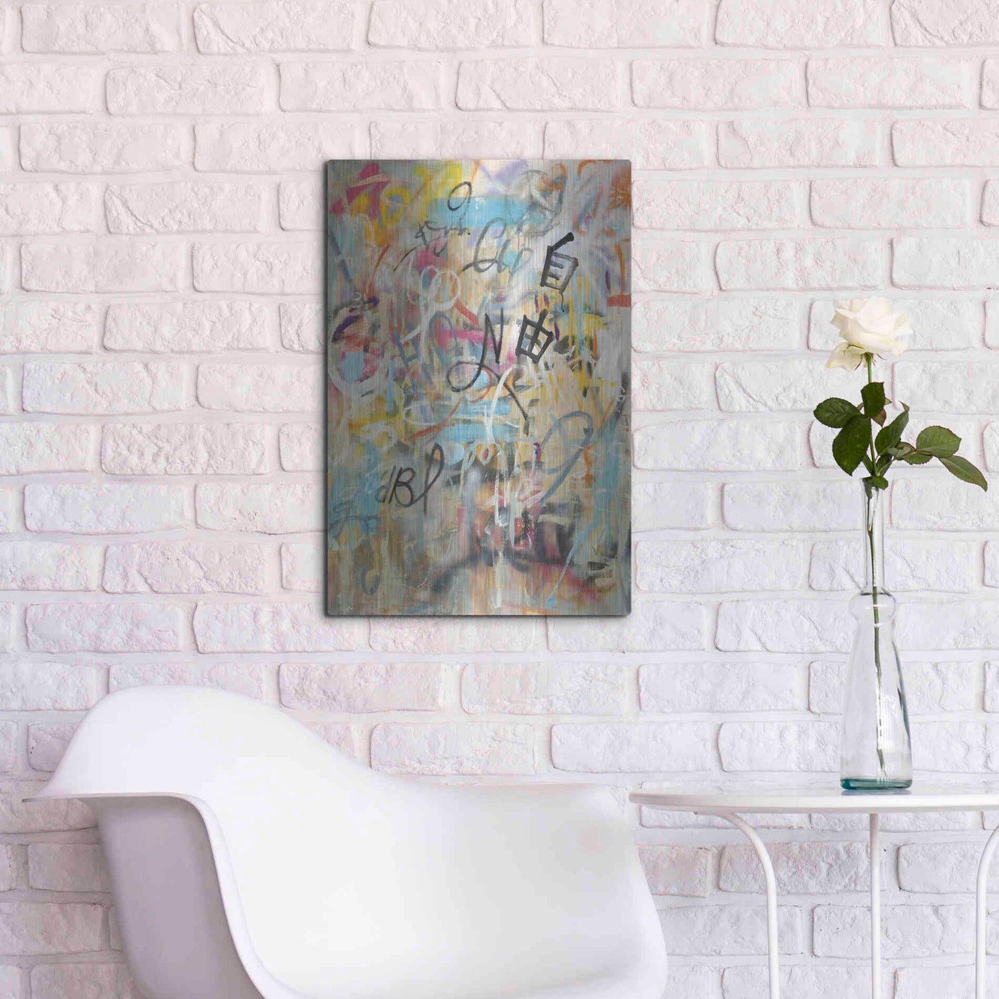 Luxe Metal Art 'Graffiti Freedom' by Danhui Nai, Metal Wall Art,16x24